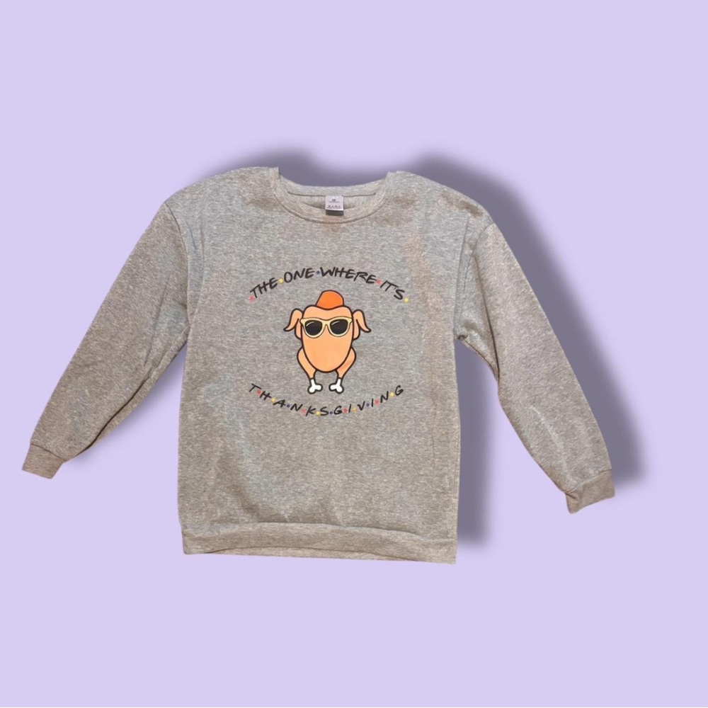 Gray Thanksgiving Kids Sweatshirt